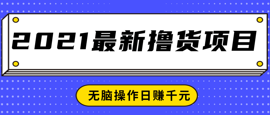 2021最新撸货项目,一部手机即可实现无脑操作轻松日赚千元-第一资源库
