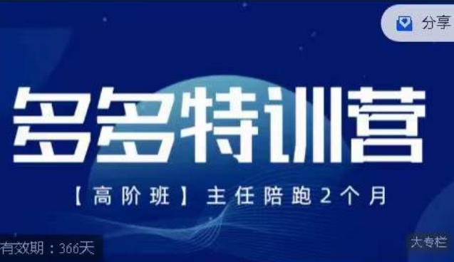 纪主任·多多特训营高阶班【9月13日更新】,拼多多最新玩法技巧落地实操-第一资源库