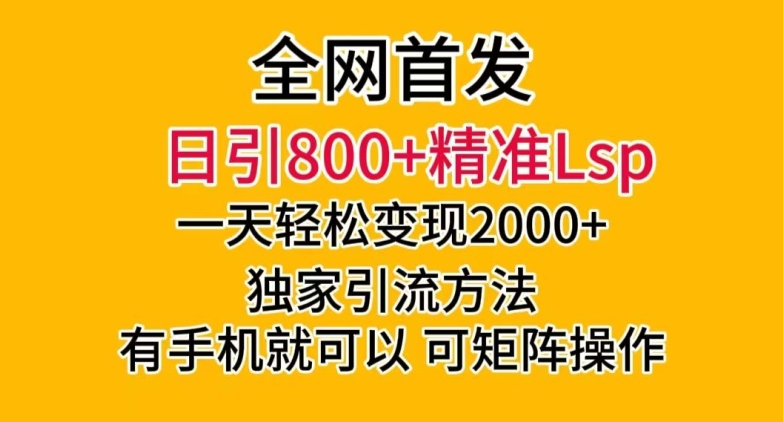 全网首发!日引800+精准老色批,一天变现2000+,独家引流方法,可矩阵操作【揭秘】-第一资源库