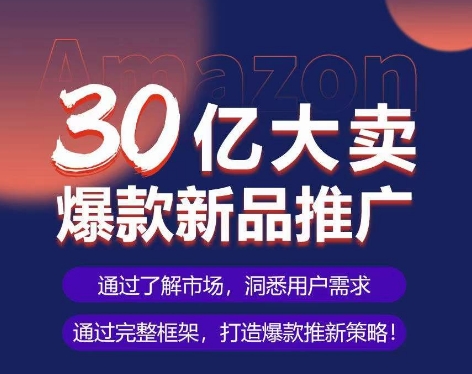 亚马逊·30亿大卖爆款新品推广,可复制、全程案例实操的爆款推新SOP-第一资源库
