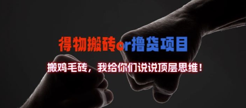 得物搬砖撸货项目?掰下数据，我给你们说说顶层思维【揭秘】-第一资源库