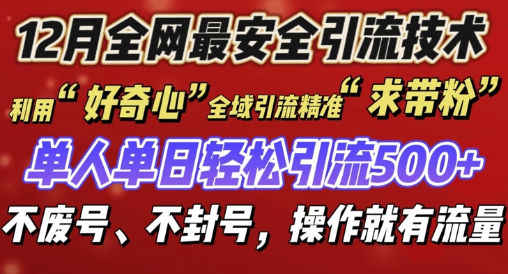 12 月份全网最安全引流创业粉技术来袭,不封号不废号,有操作就有流量【揭秘】-第一资源库