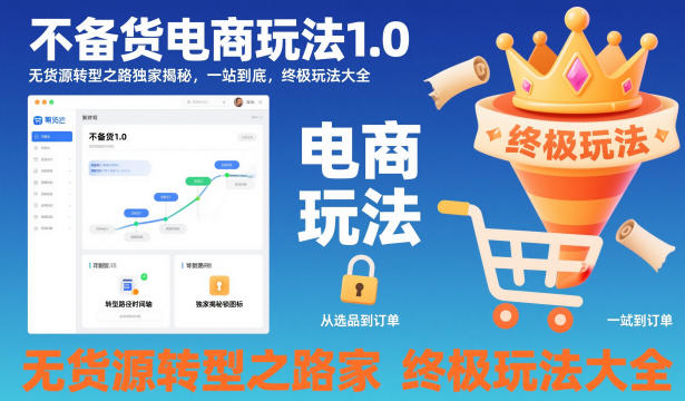 不备货电商玩法1.0，​无货源转型之路独家揭秘，一站到底，终极玩法大全-第一资源库