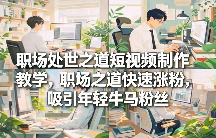 职场处世之道短视频制作教学，职场之道快速涨粉，吸引年轻牛马粉丝-第一资源库