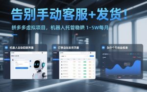 告别手动客服+发货！拼多多虚拟项目，机器人托管稳賺1-5W每月【揭秘】-第一资源库