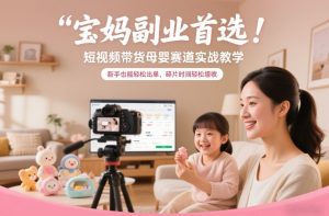 宝妈副业首选！短视频带货母婴赛道实战教学，新手也能轻松出单，碎片时间轻松增收-第一资源库