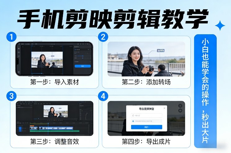 手机剪映剪辑教学，小白也能学会的操作，秒出大片-第一资源库