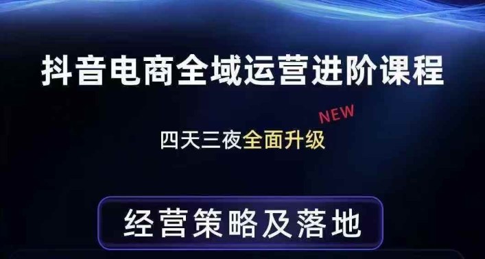 抖音电商全域运营进阶课程，经营策略及落地，全链路拆解直击底层逻辑-菠萝头