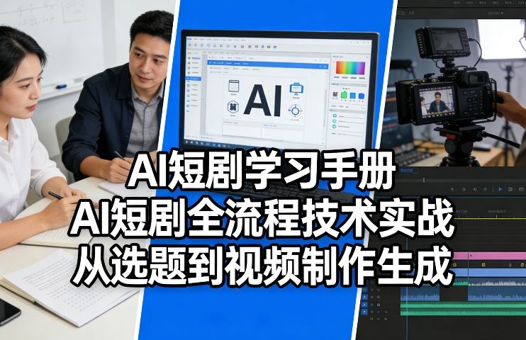 AI短剧学习手册，AI短剧全流程技术实战，从选题到视频制作生成-第一资源库