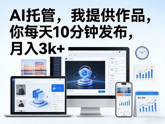 公众号AI托管，我提供作品，你每天10分钟发布，月入3k+【揭秘】-菠萝头