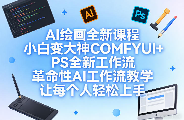 AI绘画全新课程，小白变大神COMFYUI+PS全新工作流，革命性AI工作流教学，让每个人轻松上手-第一资源库