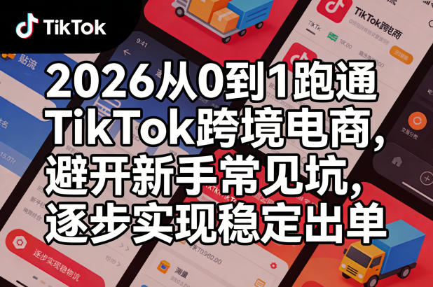 2026从0到1跑通TikTok跨境电商，避开新手常见坑，逐步实现稳定出单-菠萝头