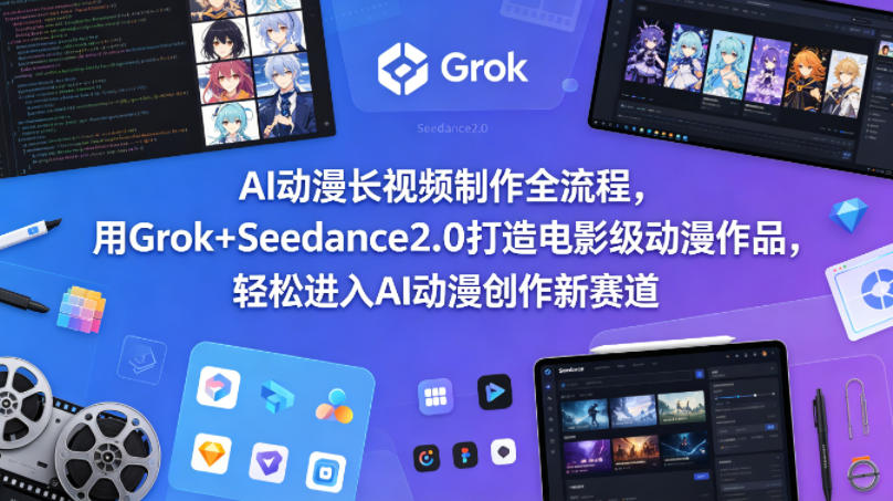AI动漫长视频制作全流程，用Grok+Seedance2.0打造电影级动漫作品，轻松进入AI动漫创作新赛道-菠萝头
