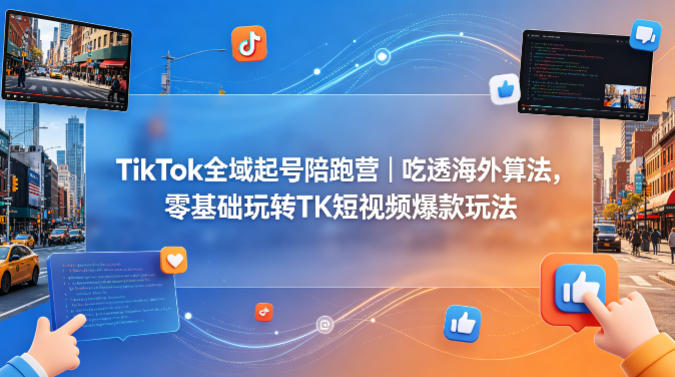 TikTok全域起号陪跑营｜吃透海外算法，零基础玩转TK短视频爆款玩法-菠萝头