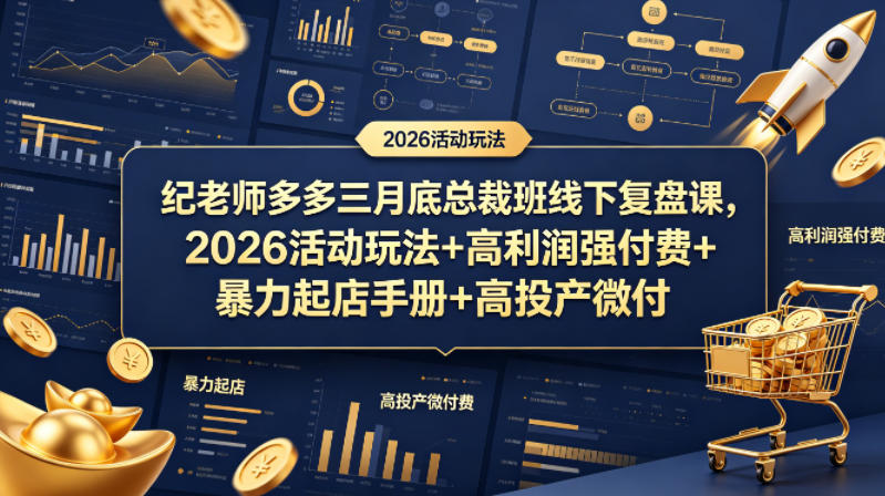 纪老师多多三月底总裁班线下复盘课，2026活动玩法+高利润强付费+暴力起店手册+高投产微付费-菠萝头
