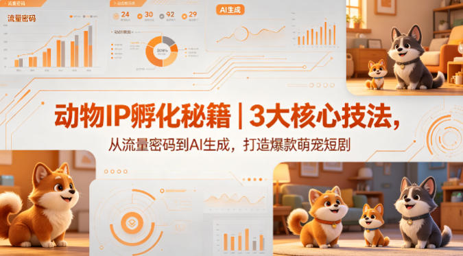 动物IP孵化秘籍｜3大核心技法，从流量密码到AI生成，打造爆款萌宠短剧-菠萝头