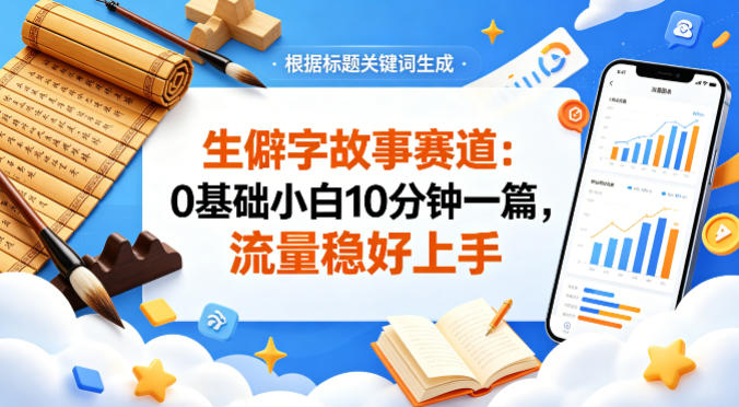 公众号流量主——生僻字故事赛道，流量稳，好上手，0基础小白也能10分钟一篇-菠萝头