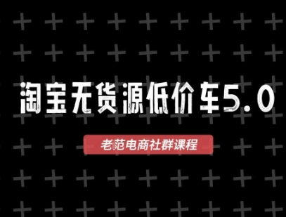 淘宝无货源价车5.0，​2026最新VIP淘宝无货源课程，1688代发，蓝海选品，零成本创业首选（更新26年4月）-菠萝头