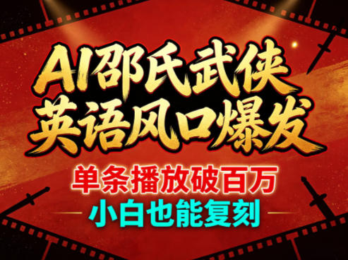 AI邵氏武侠英语风口爆发，单条播放破百万，小白也能复刻-菠萝头