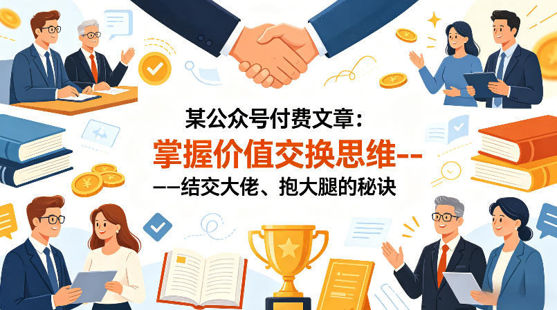 某公众号付费文章：掌握价值交换思维—-结交大佬、抱大腿的秘诀-菠萝头