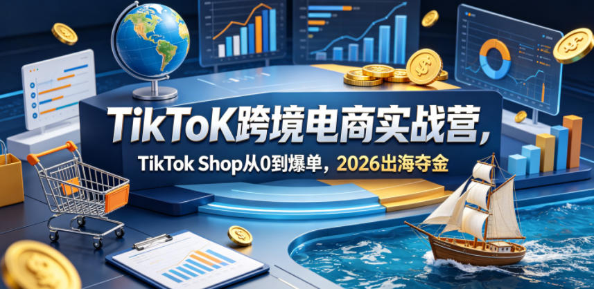 TikToK跨境电商实战营，TikTok Shop从0到爆单，2026出海夺金-菠萝头