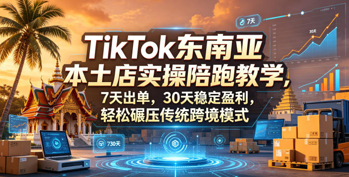 TikTok东南亚本土店实操陪跑教学，7天出单，30天稳定盈利，轻松碾压传统跨境模式-菠萝头