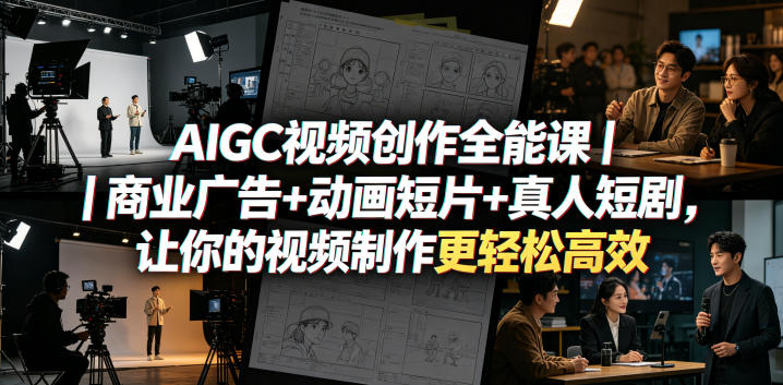AIGC视频创作全能课｜商业广告+动画短片+真人短剧，让你的视频制作更轻松高效-菠萝头