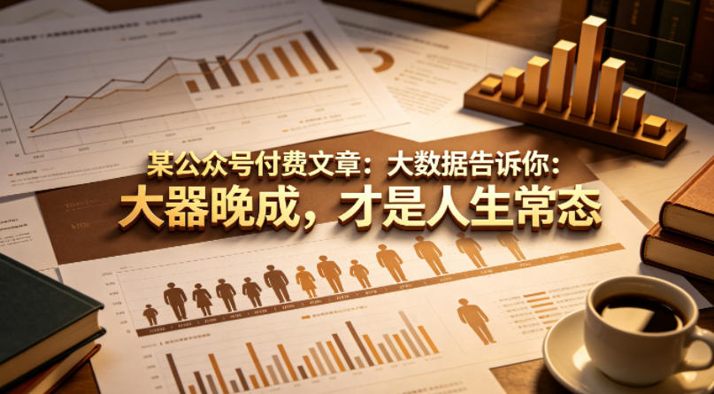 某公众号付费文章：大数据告诉你：大器晚成，才是人生常态-菠萝头
