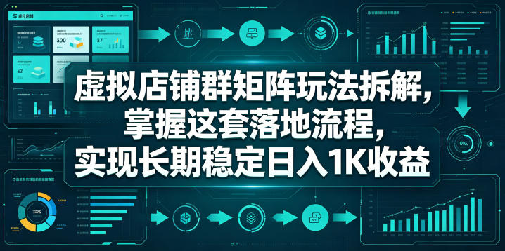 虚拟店铺群矩阵玩法拆解，掌握这套落地流程，实现长期稳定日入1K收益【揭秘】-菠萝头