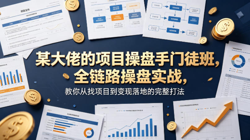某大佬的项目操盘手门徒班，全链路操盘实战，教你从找项目到变现落地的完整打法-菠萝头