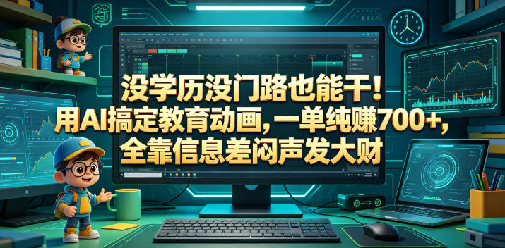 没学历没门路也能干！用AI搞定教育动画，一单纯賺700+，全靠信息差闷声发大财【揭秘】-菠萝头