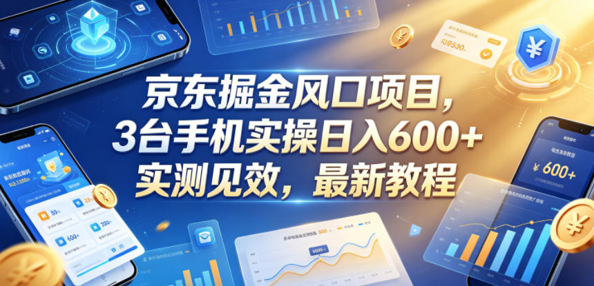 京东掘金风口项目，3台手机实操日入600+，实测见效，最新教程【揭秘】-菠萝头