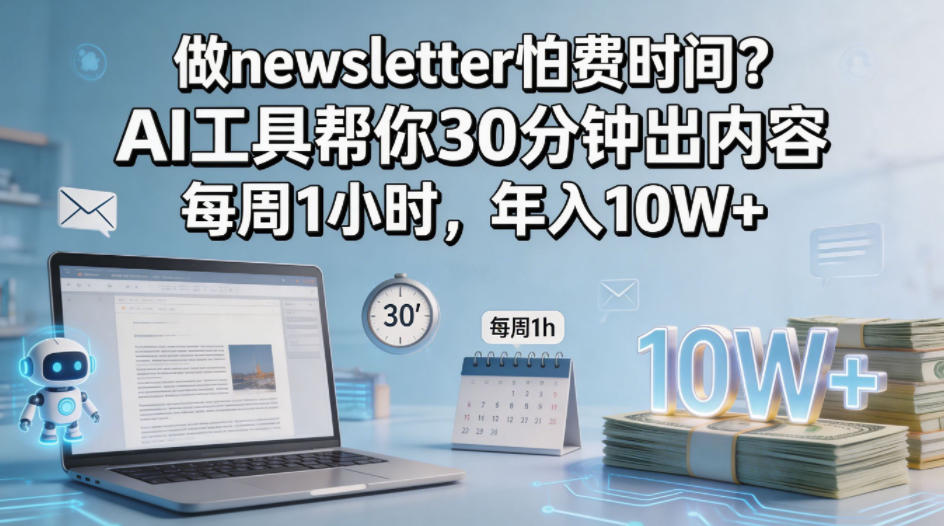 做newsletter怕费时间？AI工具帮你30分钟出内容，每周1小时，年入10W+！【原创双语字幕】-菠萝头