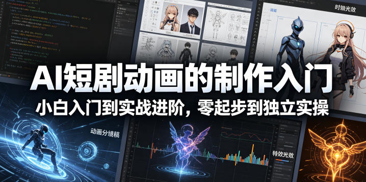 AI短剧动画的制作入门，小白入门到实战进阶，零起步到独立实操-菠萝头