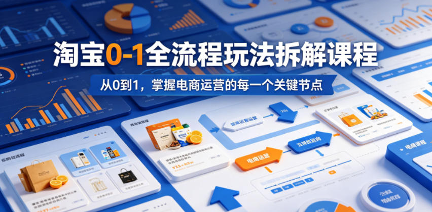 淘宝0-1全流程玩法拆解课程，从0到1，掌握电商运营的每一个关键节点-菠萝头