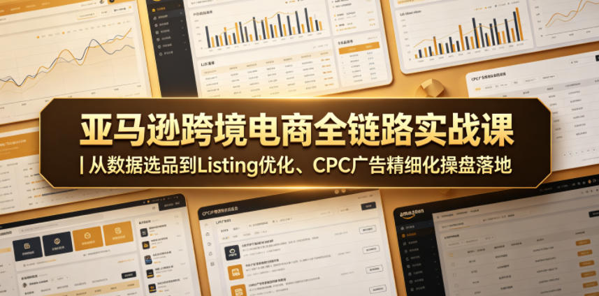 亚马逊跨境电商全链路实战课｜从数据选品到Listing优化、CPC广告精细化操盘落地-菠萝头