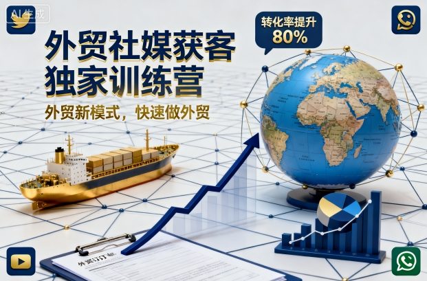 外贸社媒获客独家训练营，外贸新模式，快速做外贸（更新26年6月26日）-菠萝头