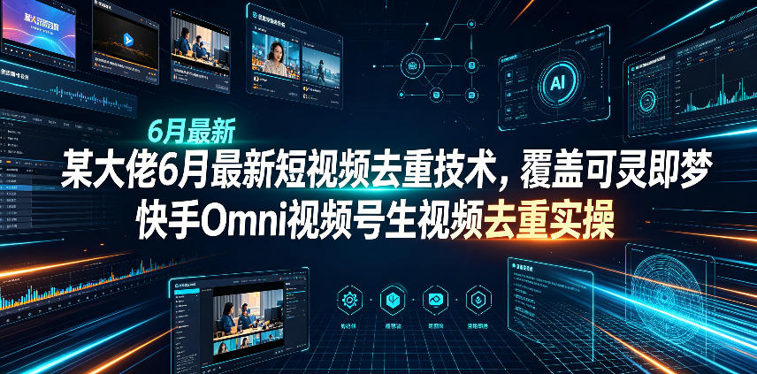 某大佬6月最新短视频去重技术，覆盖可灵即梦快手Omni视频号生视频去重实操-菠萝头