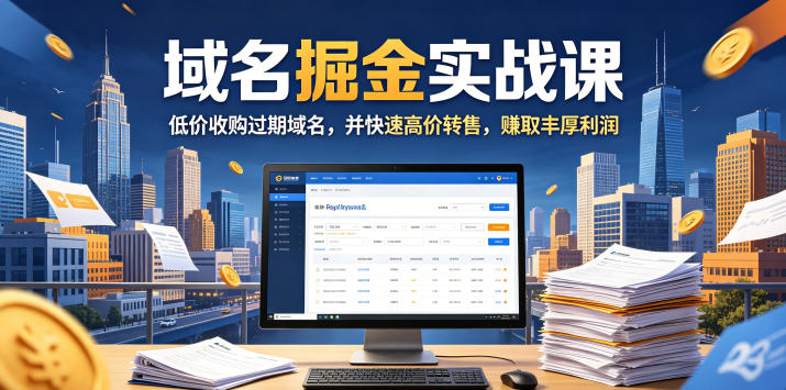 域名交易掘金实战课，低价收购过期域名，并快速高价转售，賺取丰厚利润【原创双语字幕】-菠萝头