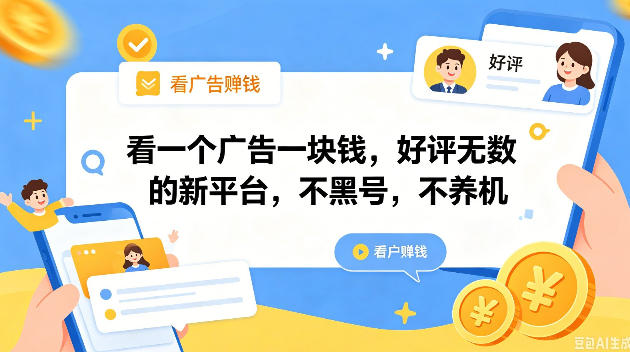 看一个广告一块钱，好评无数的新平台，不黑号，不养机，一撸几十块钱还是不错的【揭秘】-菠萝头