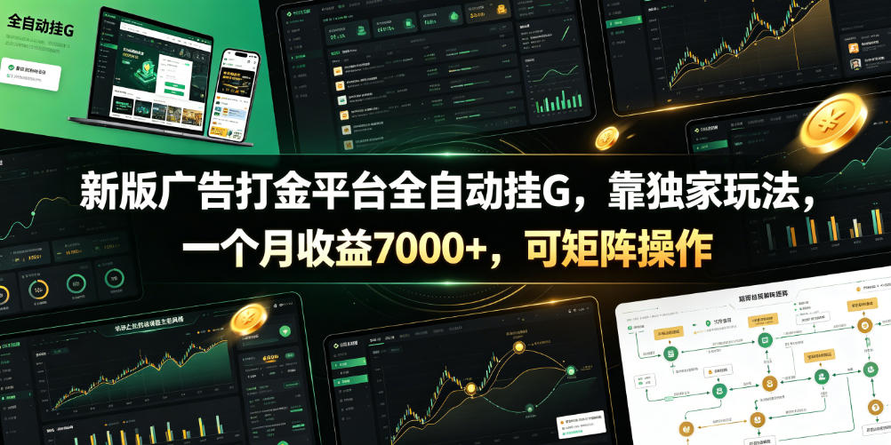 新版广告打金平台全自动挂G，靠独家玩法，一个月收益7000+，可矩阵操作【附全套脚本】【揭秘】-菠萝头