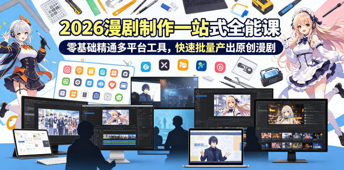 2026 AI漫剧制作一站式全能课，零基础精通多平台工具，快速批量产出原创漫剧-菠萝头