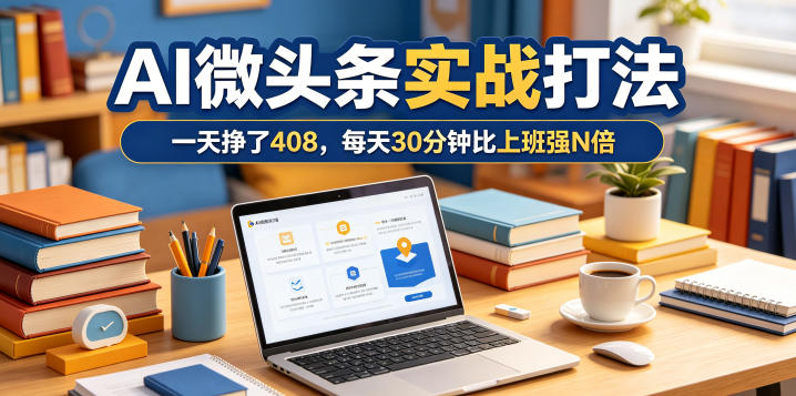 一天挣了408，AI微头条实战打法，每天30分钟比上班强N倍-菠萝头