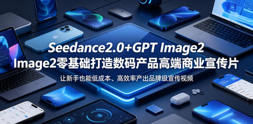 Seedance2.0+GPT Image2零基础打造数码产品高端商业宣传片，让新手也能低成本、高效率产出品牌级宣传视频-菠萝头