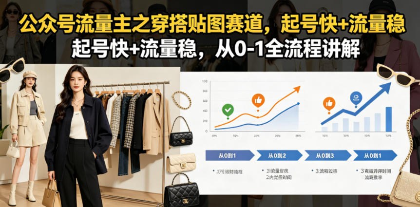 公众号流量主之穿搭贴图赛道，起号快+流量稳，从0-1全流程讲解-菠萝头