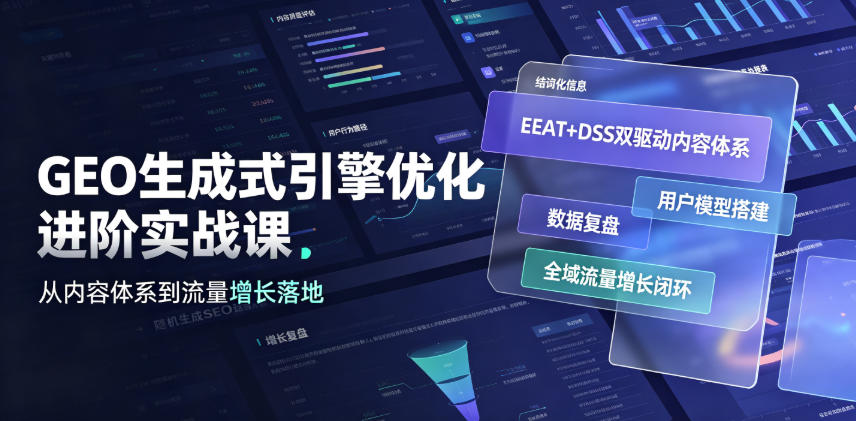 GEO生成式引擎优化进阶实战课｜EEAT+DSS双驱动内容体系、用户模型搭建、数据复盘、全域流量增长闭环落地教程-菠萝头