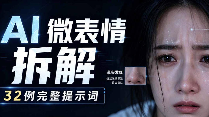 AI微表情拆解提示词合集，精准调控AI角色表情，可直接复用，0基础也能调出影视级表情变化-菠萝头