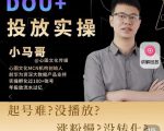 小马哥-Dou+投放实操课,抖加投放,随心推,付费起号逻辑,打破低播放转化-第一资源库