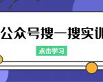公众号搜一搜实训，收录与恢复收录、 排名优化黑科技，附送工具（价值998元）-第一资源库