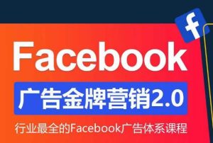 Facebook广告营销体系化教程，Facebook广告金牌营销2.0，行业最全的Facebook广告体系课程-第一资源库